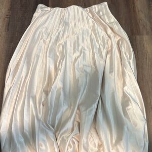Zara Cream Satin A-Line Skirt